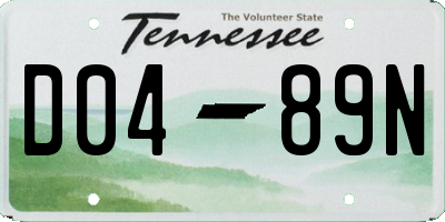 TN license plate D0489N