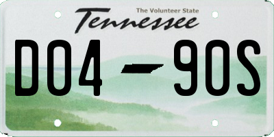 TN license plate D0490S