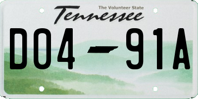 TN license plate D0491A