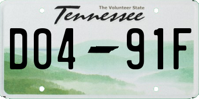TN license plate D0491F