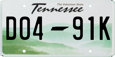TN license plate D0491K