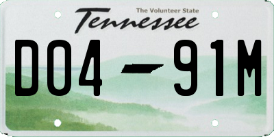 TN license plate D0491M