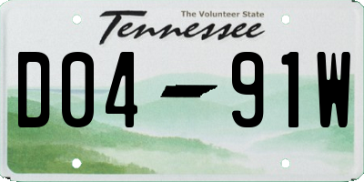 TN license plate D0491W
