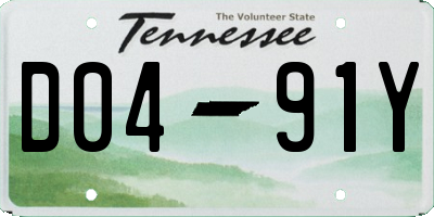 TN license plate D0491Y