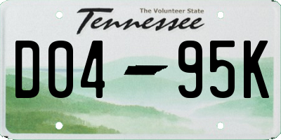 TN license plate D0495K