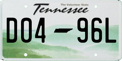 TN license plate D0496L