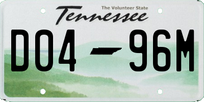 TN license plate D0496M