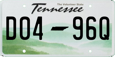 TN license plate D0496Q