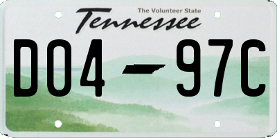 TN license plate D0497C