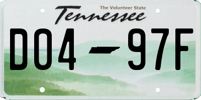 TN license plate D0497F
