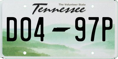 TN license plate D0497P