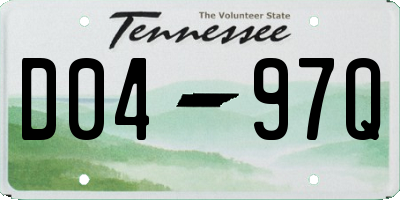 TN license plate D0497Q