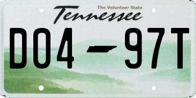 TN license plate D0497T
