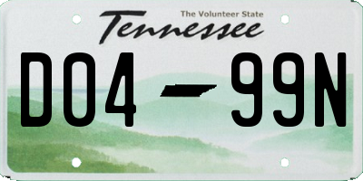 TN license plate D0499N