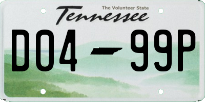 TN license plate D0499P