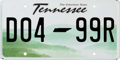 TN license plate D0499R
