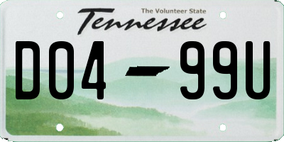 TN license plate D0499U