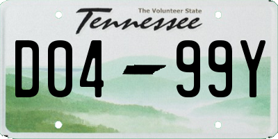 TN license plate D0499Y