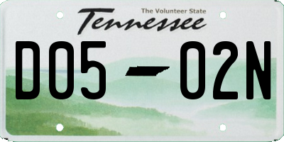 TN license plate D0502N