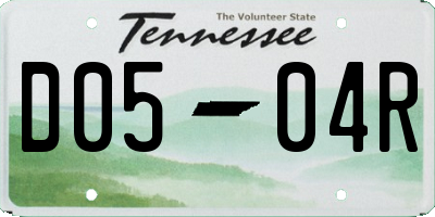 TN license plate D0504R