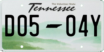 TN license plate D0504Y