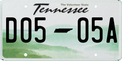 TN license plate D0505A