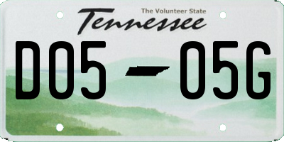 TN license plate D0505G