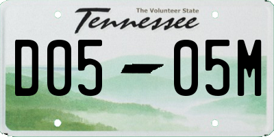 TN license plate D0505M