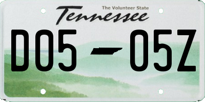TN license plate D0505Z