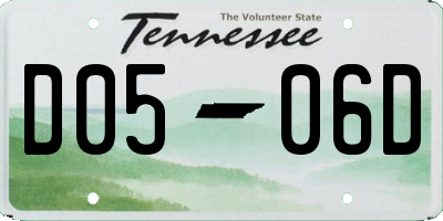 TN license plate D0506D