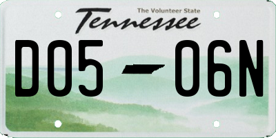 TN license plate D0506N