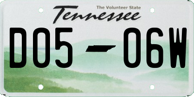 TN license plate D0506W