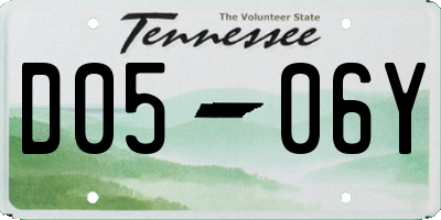 TN license plate D0506Y