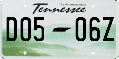TN license plate D0506Z