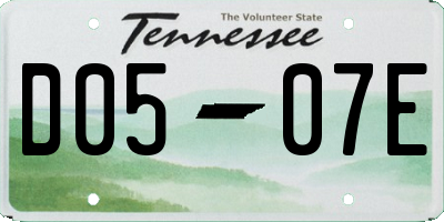 TN license plate D0507E