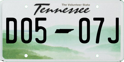 TN license plate D0507J