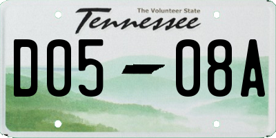 TN license plate D0508A