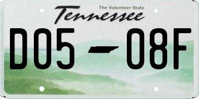 TN license plate D0508F