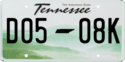 TN license plate D0508K