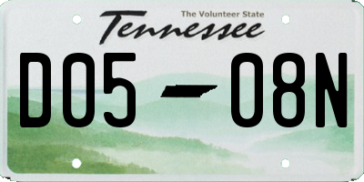 TN license plate D0508N