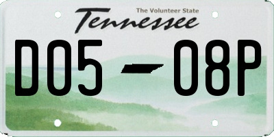 TN license plate D0508P