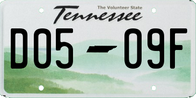 TN license plate D0509F
