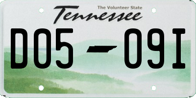 TN license plate D0509I