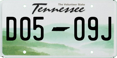 TN license plate D0509J