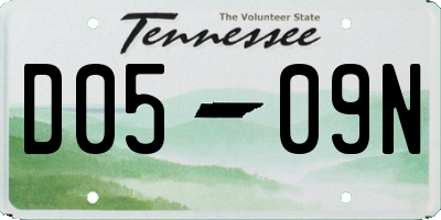 TN license plate D0509N
