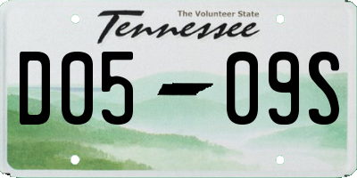 TN license plate D0509S