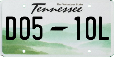 TN license plate D0510L