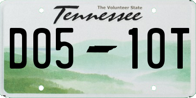 TN license plate D0510T