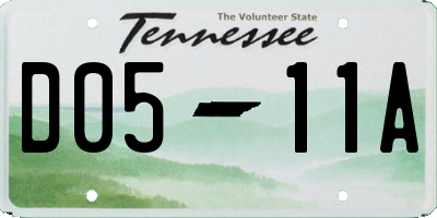 TN license plate D0511A