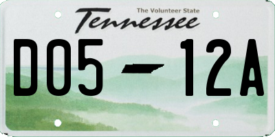 TN license plate D0512A